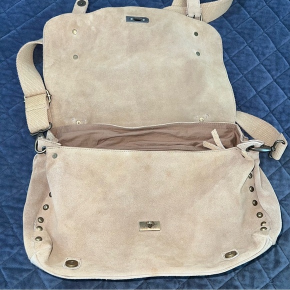 Free People Purse Bag Mojave Messenger Crossbody Leather Suede Tan Beige Boho - Picture 12 of 16